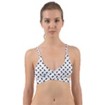 Fly Phot Motif Seamless Black And White Pattern Wrap Around Bikini Top