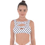 Fly Phot Motif Seamless Black And White Pattern Bandaged Up Bikini Top