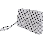 Fly Phot Motif Seamless Black And White Pattern Wristlet Pouch Bag (Small)