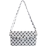 Fly Phot Motif Seamless Black And White Pattern Removable Strap Clutch Bag