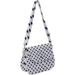 Fly Phot Motif Seamless Black And White Pattern Saddle Handbag