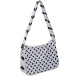 Fly Phot Motif Seamless Black And White Pattern Zip Up Shoulder Bag