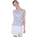 Fly Phot Motif Seamless Black And White Pattern Women s Sleeveless Sports Top