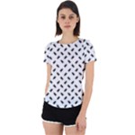 Fly Phot Motif Seamless Black And White Pattern Back Cut Out Sport T-Shirt