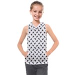 Fly Phot Motif Seamless Black And White Pattern Kids  Sleeveless Hoodie