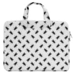 Fly Phot Motif Seamless Black And White Pattern MacBook Pro 13  Double Pocket Laptop Bag