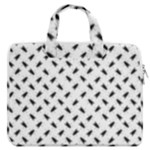 Fly Phot Motif Seamless Black And White Pattern MacBook Pro 15  Double Pocket Laptop Bag 