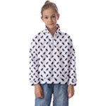 Fly Phot Motif Seamless Black And White Pattern Kids  Half Zip Hoodie