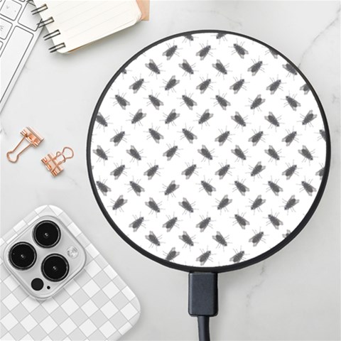 Fly Phot Motif Seamless Black And White Pattern Wireless Fast Charger(Black) from ArtsNow.com