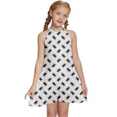 Kids  Halter Collar Waist Tie Chiffon Dress 