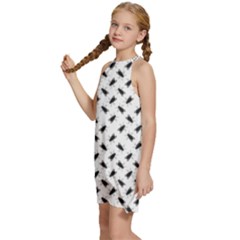 Kids  Halter Collar Waist Tie Chiffon Dress 