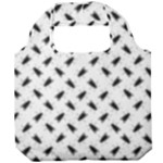 Fly Phot Motif Seamless Black And White Pattern Foldable Grocery Recycle Bag