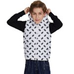 Fly Phot Motif Seamless Black And White Pattern Kids  Stylish Hooded Puffer Vest