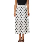 Fly Phot Motif Seamless Black And White Pattern Classic Midi Chiffon Skirt