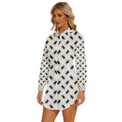 Womens Long Sleeve Shirt Dress 