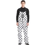 Fly Phot Motif Seamless Black And White Pattern Men s Front Zip Ski And Snowboard Bib Pants