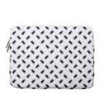 Fly Phot Motif Seamless Black And White Pattern 13  Vertical Laptop Sleeve Case With Pocket