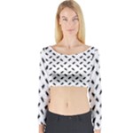 Fly Away in Black & White  Long Sleeve Crop Top