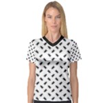 Fly Away in Black & White  V-Neck Sport Mesh T-Shirt