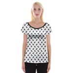 Fly Away in Black & White  Cap Sleeve Top