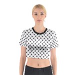 Fly Away in Black & White  Cotton Crop Top