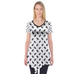 Fly Away in Black & White  Short Sleeve Tunic 