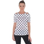 Fly Away in Black & White  Shoulder Cut Out Short Sleeve Top