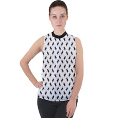 Mock Neck Chiffon Sleeveless Top 