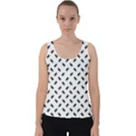 Fly Away in Black & White  Velvet Tank Top