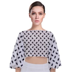 Tie Back Butterfly Sleeve Chiffon Top 