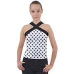 Fly Away in Black & White  Cross Neck Velour Top