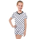 Fly Away in Black & White  Kids  Mesh T-Shirt and Shorts Set