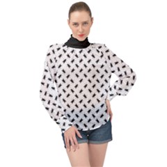 High Neck Long Sleeve Chiffon Top 