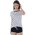 Fly Away in Black & White  Short Sleeve Open Back T-Shirt