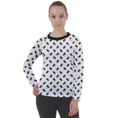 Fly Away in Black & White  Women s Long Sleeve Raglan T