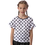 Fly Away in Black & White  Kids  Cut Out Flutter Sleeves