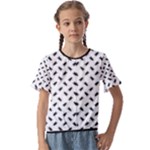 Fly Away in Black & White  Kids  Cuff Sleeve Scrunch Bottom T-Shirt