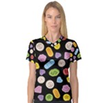 Ecstasy pills pattern V-Neck Sport Mesh T-Shirt