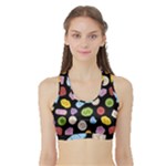 Ecstasy pills pattern Sports Bra with Border