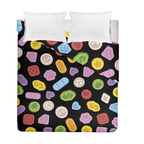 Ecstasy pills pattern Duvet Cover Double Side (Full/ Double Size) from ArtsNow.com