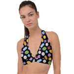 Ecstasy pills pattern Halter Plunge Bikini Top