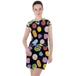 Ecstasy pills pattern Drawstring Hooded Dress