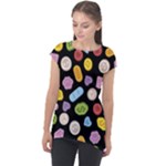 Ecstasy pills pattern Cap Sleeve High Low Top