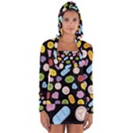 Ecstasy pills pattern Long Sleeve Hooded T-shirt