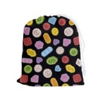 Ecstasy pills pattern Drawstring Pouch (XL)