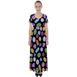 Ecstasy pills pattern High Waist Short Sleeve Maxi Dress