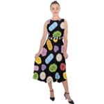 Ecstasy pills pattern Midi Tie-Back Chiffon Dress