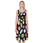 Ecstasy pills pattern Midi Sleeveless Dress