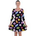 Ecstasy pills pattern Quarter Sleeve Skater Dress