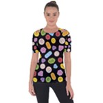 Ecstasy pills pattern Shoulder Cut Out Short Sleeve Top